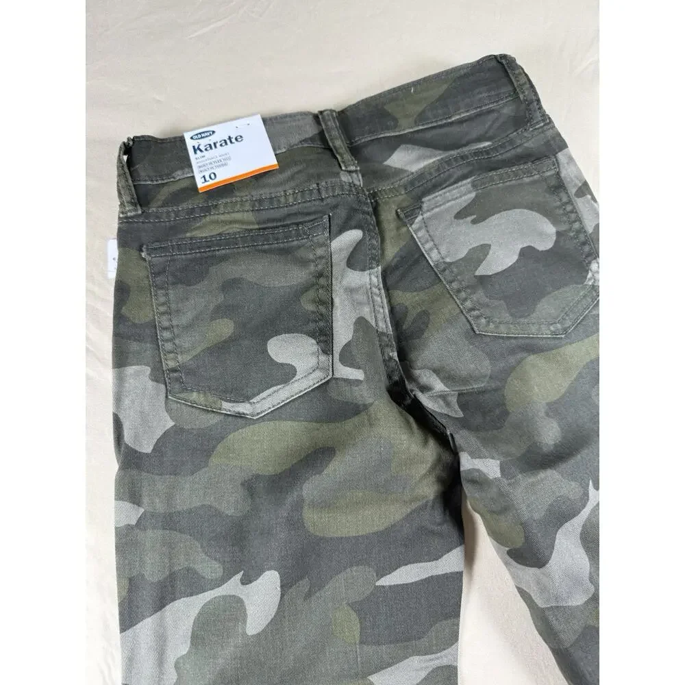 NWT Old Navy Boys Jeans Pants Camouflage Karate Slim Flex Max Built in Size 10